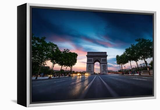 Arc De Triomphe Paris City at Sunset-dellm60-Framed Premier Image Canvas