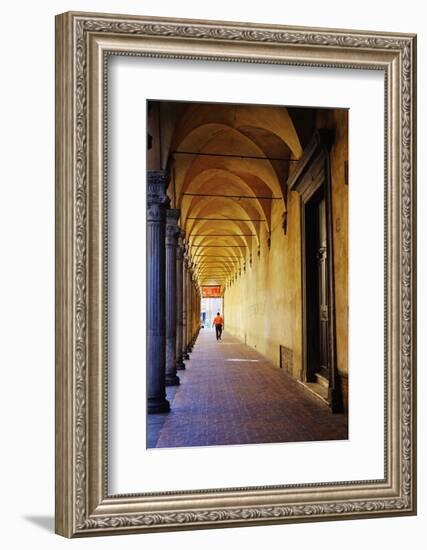 Arcade in the Old City, Bologna, Emilia-Romagna, Italy, Europe-Bruno Morandi-Framed Photographic Print