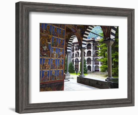 Arcade Murals Depicting Religious Figures, Church of the Nativity, Rila Monastery, UNESCO World Her-Dallas & John Heaton-Framed Photographic Print