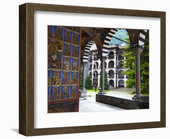 Arcade Murals Depicting Religious Figures, Church of the Nativity, Rila Monastery, UNESCO World Her-Dallas & John Heaton-Framed Photographic Print