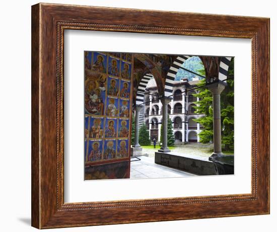 Arcade Murals Depicting Religious Figures, Church of the Nativity, Rila Monastery, UNESCO World Her-Dallas & John Heaton-Framed Photographic Print