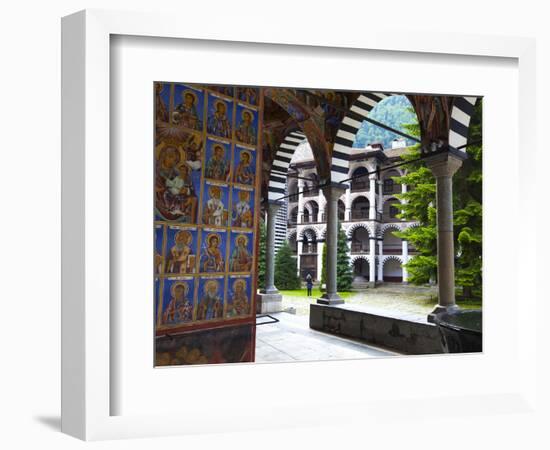 Arcade Murals Depicting Religious Figures, Church of the Nativity, Rila Monastery, UNESCO World Her-Dallas & John Heaton-Framed Photographic Print