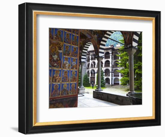 Arcade Murals Depicting Religious Figures, Church of the Nativity, Rila Monastery, UNESCO World Her-Dallas & John Heaton-Framed Photographic Print