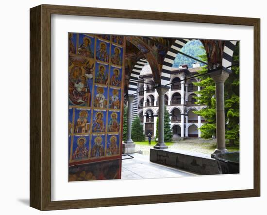 Arcade Murals Depicting Religious Figures, Church of the Nativity, Rila Monastery, UNESCO World Her-Dallas & John Heaton-Framed Photographic Print