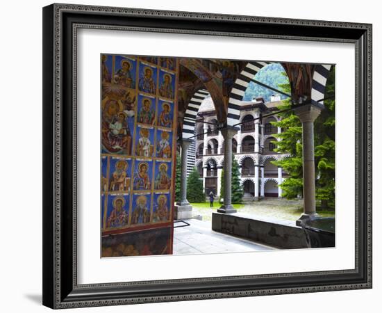 Arcade Murals Depicting Religious Figures, Church of the Nativity, Rila Monastery, UNESCO World Her-Dallas & John Heaton-Framed Photographic Print