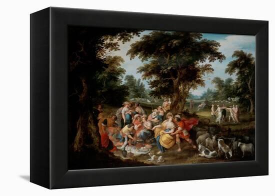 Arcadia: A Pastoral Landscape with Shepherds and Shepherdess Picknicking, 16Th-17Th Century (Oil On-Frans II the Younger Francken-Framed Premier Image Canvas