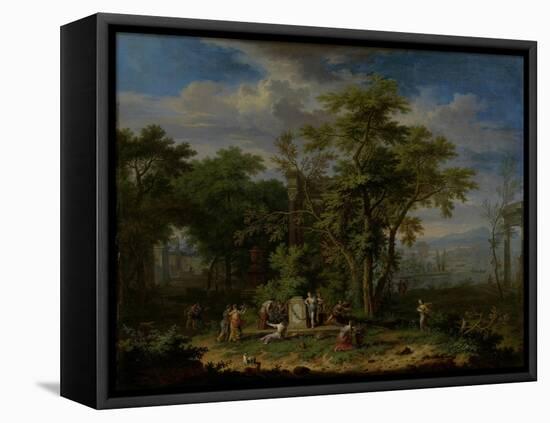 Arcadian Landscape with a Ceremonial Sacrifice-Jan van Huysum-Framed Stretched Canvas