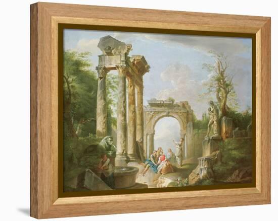 Arcadian Scene, 18th Century-Giovanni Paolo Pannini-Framed Premier Image Canvas