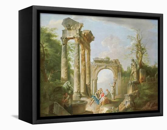 Arcadian Scene, 18th Century-Giovanni Paolo Pannini-Framed Premier Image Canvas