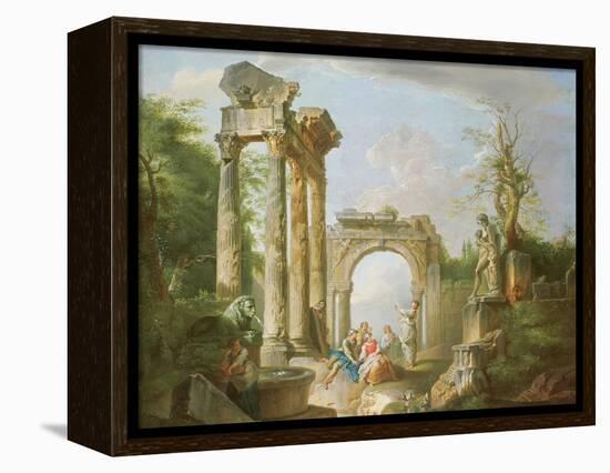 Arcadian Scene, 18th Century-Giovanni Paolo Pannini-Framed Premier Image Canvas