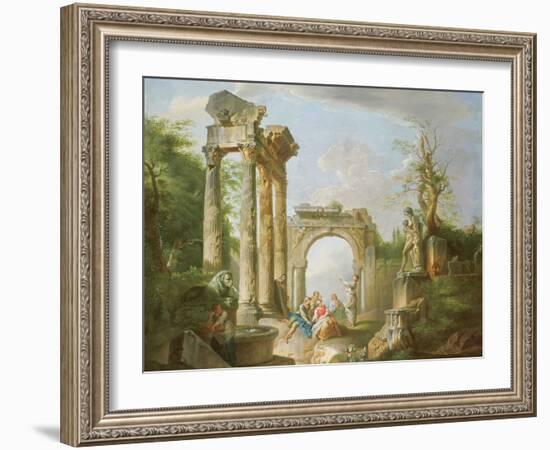 Arcadian Scene, 18th Century-Giovanni Paolo Pannini-Framed Giclee Print