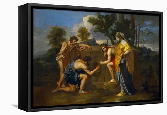 Arcadian Shepherds, circa 1650-Nicolas Poussin-Framed Premier Image Canvas