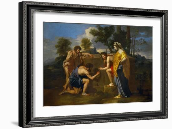 Arcadian Shepherds, circa 1650-Nicolas Poussin-Framed Giclee Print