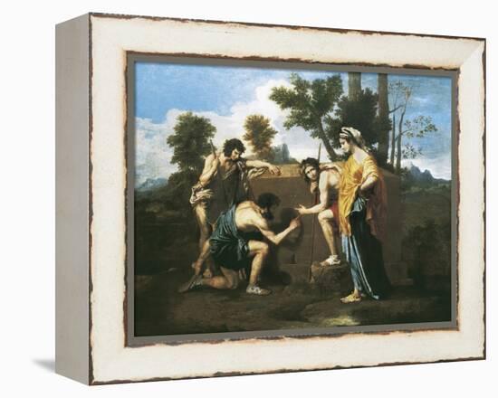 Arcadian Shepherds (Et in Arcadia Ego)-Nicolas Poussin-Framed Stretched Canvas