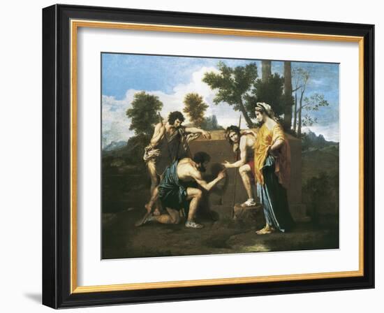 Arcadian Shepherds (Et in Arcadia Ego)-Nicolas Poussin-Framed Art Print