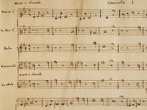 Manuscript Page from the Score of Opus V, 'sonata for Violin, Violone, and Harpsichord'-Arcangelo Corelli-Framed Giclee Print