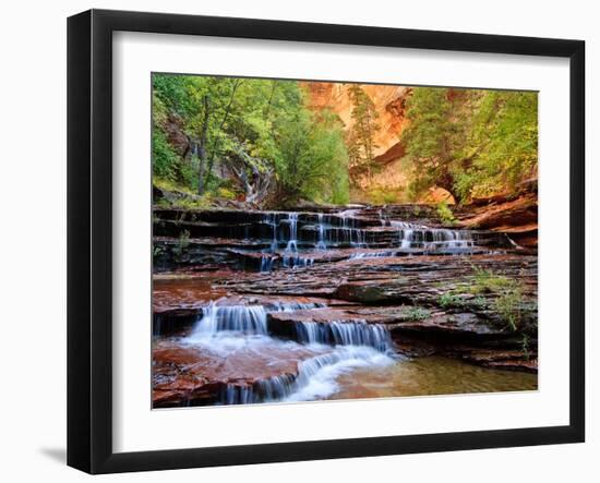 Arch Angel Falls, Near The Subway In The Back Country Of Zion National Park, Utah-Austin Cronnelly-Framed Photographic Print