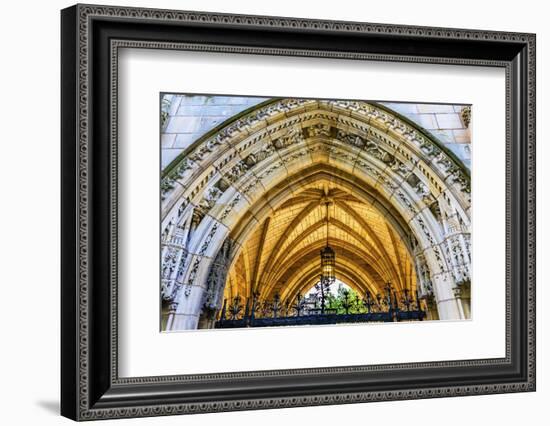 Arch at Harkness Tower, Yale University, New Haven, Connecticut. Completed in 1922 as part of Memor-William Perry-Framed Photographic Print