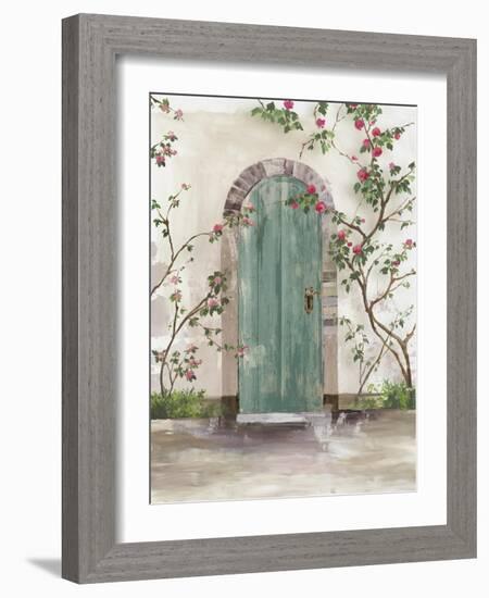 Arch Door with Roses-Aimee Wilson-Framed Art Print