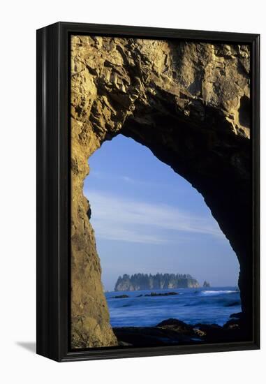 Arch in Sea Stack, Rialto Beach, Olympic National Park, Washington, USA-Merrill Images-Framed Premier Image Canvas