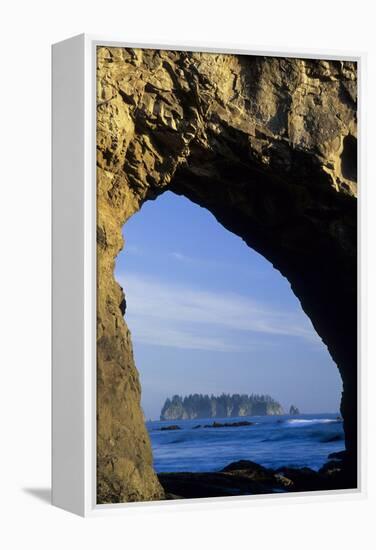 Arch in Sea Stack, Rialto Beach, Olympic National Park, Washington, USA-Merrill Images-Framed Premier Image Canvas