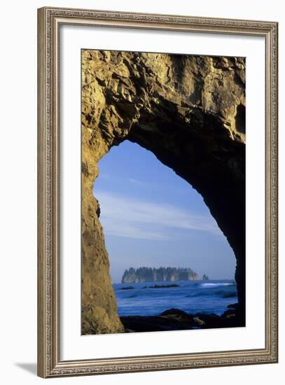 Arch in Sea Stack, Rialto Beach, Olympic National Park, Washington, USA-Merrill Images-Framed Photographic Print