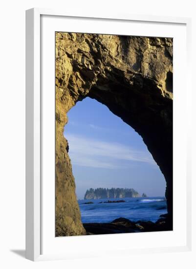 Arch in Sea Stack, Rialto Beach, Olympic National Park, Washington, USA-Merrill Images-Framed Photographic Print