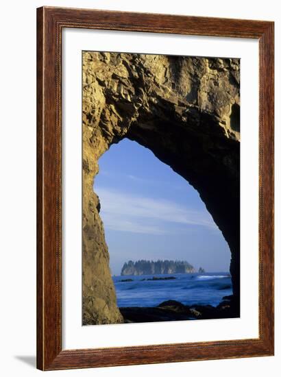 Arch in Sea Stack, Rialto Beach, Olympic National Park, Washington, USA-Merrill Images-Framed Photographic Print