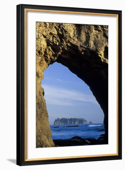 Arch in Sea Stack, Rialto Beach, Olympic National Park, Washington, USA-Merrill Images-Framed Photographic Print