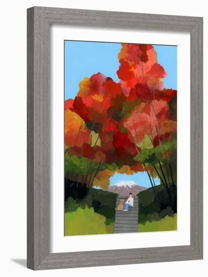 Arch of Autumn Leaves-Hiroyuki Izutsu-Framed Giclee Print