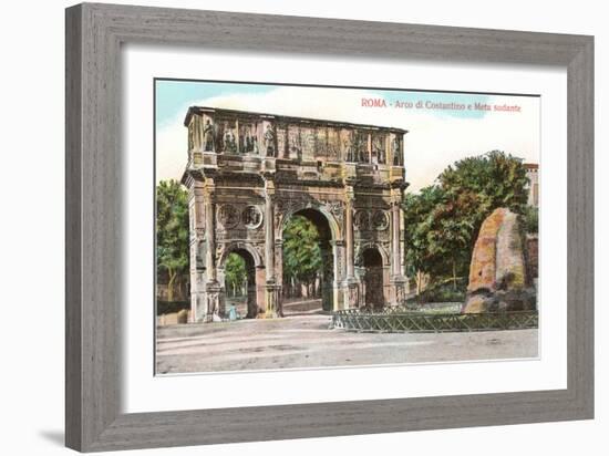 Arch of Constantine and Meta Sudans Fountain, Rome-null-Framed Art Print