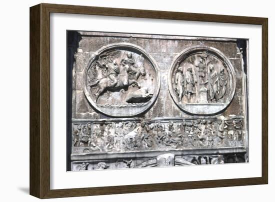 Arch of constantine Horizontal Band showing , Battle of Milvian Bridge, 313-315-Unknown-Framed Giclee Print