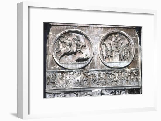 Arch of constantine Horizontal Band showing , Battle of Milvian Bridge, 313-315-Unknown-Framed Giclee Print