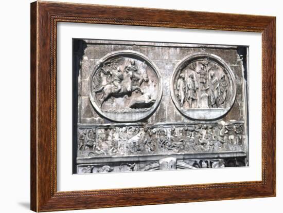 Arch of constantine Horizontal Band showing , Battle of Milvian Bridge, 313-315-Unknown-Framed Giclee Print