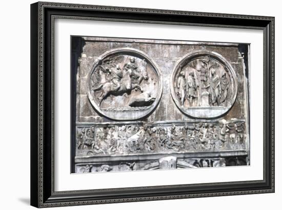 Arch of constantine Horizontal Band showing , Battle of Milvian Bridge, 313-315-Unknown-Framed Giclee Print