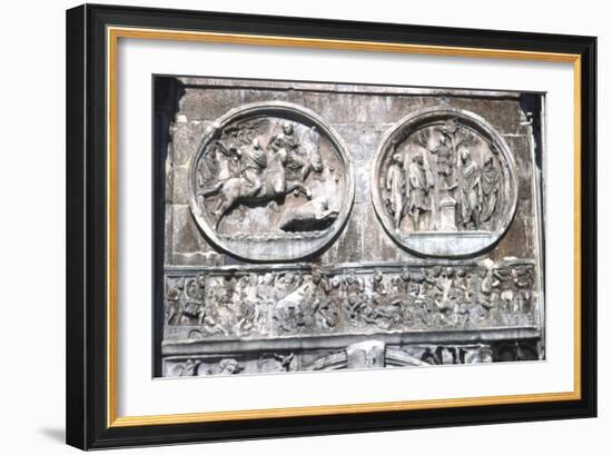 Arch of constantine Horizontal Band showing , Battle of Milvian Bridge, 313-315-Unknown-Framed Giclee Print