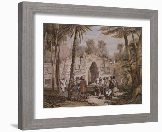 Arch of Labna, Yucatan, Mexico, Illustration from 'Views of Ancient Monuments in Central America'-Frederick Catherwood-Framed Giclee Print