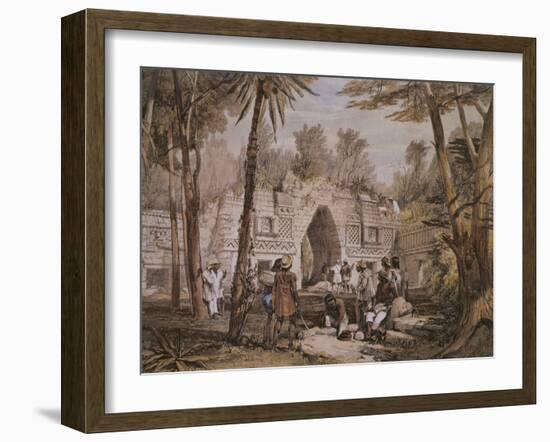 Arch of Labna, Yucatan, Mexico, Illustration from 'Views of Ancient Monuments in Central America'-Frederick Catherwood-Framed Giclee Print