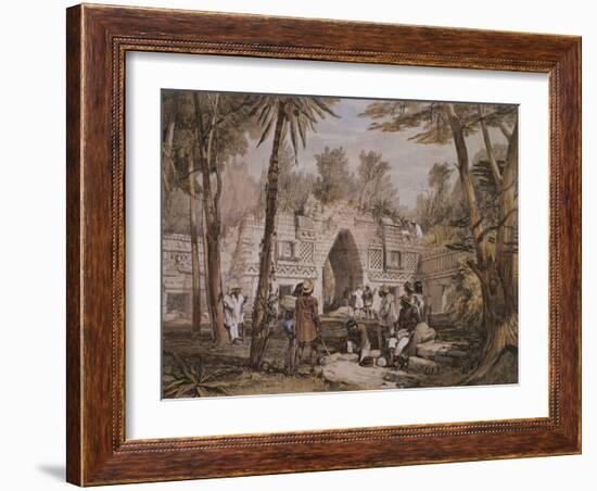 Arch of Labna, Yucatan, Mexico, Illustration from 'Views of Ancient Monuments in Central America'-Frederick Catherwood-Framed Giclee Print