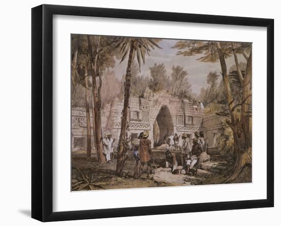 Arch of Labna, Yucatan, Mexico, Illustration from 'Views of Ancient Monuments in Central America'-Frederick Catherwood-Framed Giclee Print