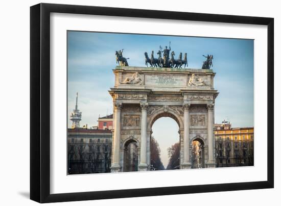 Arch of Peace in Sempione Park, Milan, Lombardy, Italy-Mixov-Framed Photographic Print