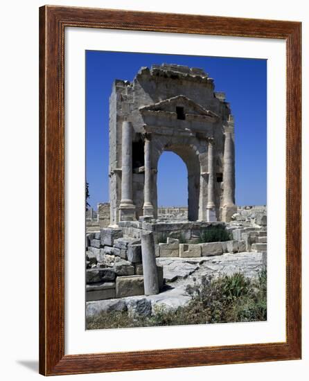 Arch of Trajan Dedicated in 116 Ad at Ruins of Ancient Town of Mactaris-null-Framed Giclee Print