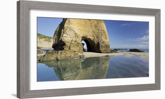 Arch, Rock Hole, Wharariki Beach, Tasman, South Island, New Zealand-Rainer Mirau-Framed Photographic Print