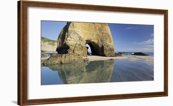 Arch, Rock Hole, Wharariki Beach, Tasman, South Island, New Zealand-Rainer Mirau-Framed Photographic Print