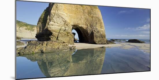 Arch, Rock Hole, Wharariki Beach, Tasman, South Island, New Zealand-Rainer Mirau-Mounted Photographic Print