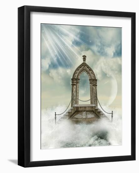 Arch With Stairway In The Sea-justdd-Framed Art Print