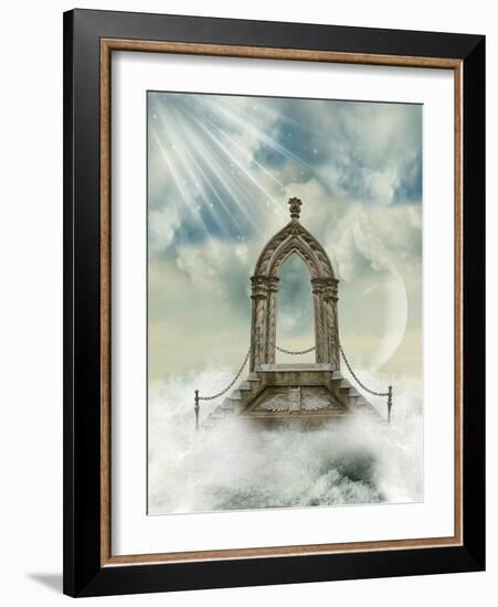 Arch With Stairway In The Sea-justdd-Framed Art Print