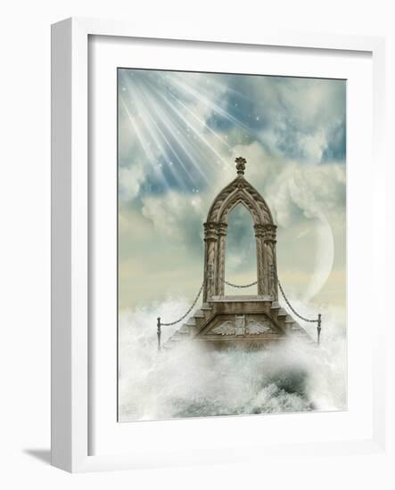 Arch With Stairway In The Sea-justdd-Framed Art Print