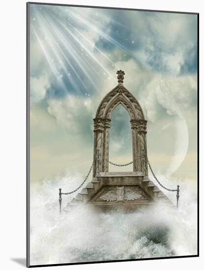 Arch With Stairway In The Sea-justdd-Mounted Art Print