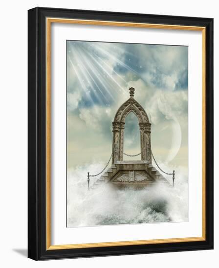 Arch With Stairway In The Sea-justdd-Framed Art Print